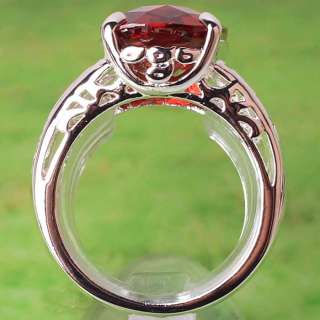 184a6 F/S Classic ** SO COOL LATEST * Garnet Red Gemstone Silver Ring 
