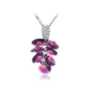   Stem Vineyard Clustered Swarovski Crystal Element Necklace: Jewelry