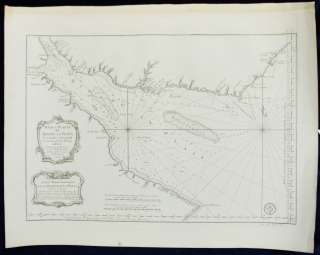   DEL RIO DE LA PLATA 1770 BELLIN, LARGE FORMAT MAP OF THE RIVER PLATE