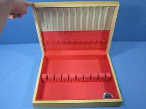   WOODEN FLATWARE CHEST WITH CLOTH LINING INTERNATIONAL SILVER COMPANY