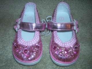 CIRCO Pink Jeweled Girls Mary Jane Party Shoes Size 7C  