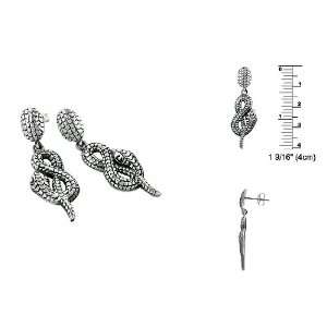  Sterling Silver Coiling Snake Stud Earrings: Jewelry