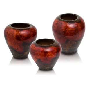 Handmade Decorative Ceramics (Mexican Clay) Set of 3 Spin Vases with 