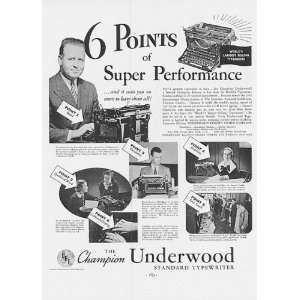  Underwood Typewriter Ad from January 1937