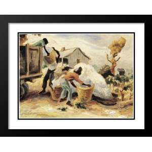 Thomas Hart Benton Framed and Double Matted Art 25x29 Cotton Pickers