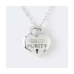   Silver Heart Necklace Purity Lock by Bob Siemon Designs Jewelry