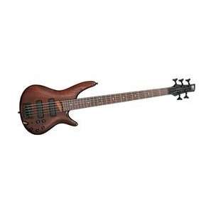   Ibanez SR605 5 String Bass Guitar (Walnut Flat) Musical Instruments