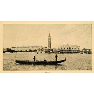   Tower St Marks Piazza San Marco Boat   Original Halftone Print Home