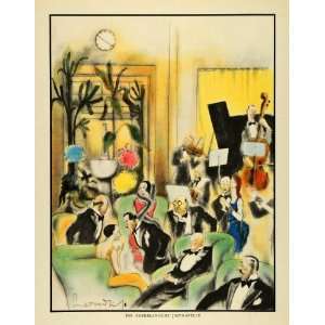 1932 Print Jazz Concert Party Tuxedo Czermanski Art Cello Violin 