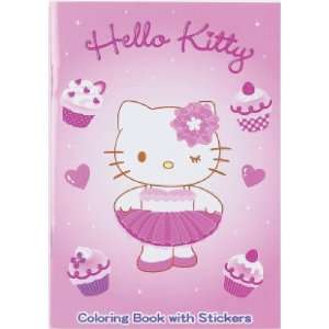  Hello Kitty Pink Tutu   Coloring Book with Stickers Toys & Games