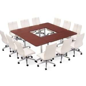   Laminate Square Conference Training Table on Casters