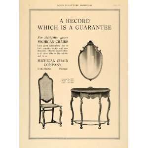  1918 Ad Michigan Chair Mirror Console Furniture Decor 