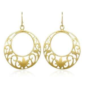  Satya Jewelry Gold Vermeil Lotus Secret Garden Earring 