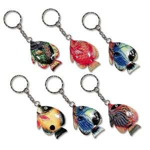  Wholesale Pack Handpainted Assorted Small Tropical Fish Keychain 