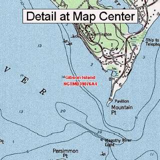  USGS Topographic Quadrangle Map   Gibson Island, Maryland 