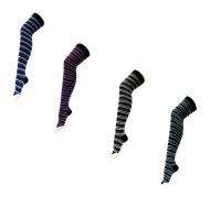 PAIRS Striped Over the Knee SOCKS 9 11 THIGH HIGH  