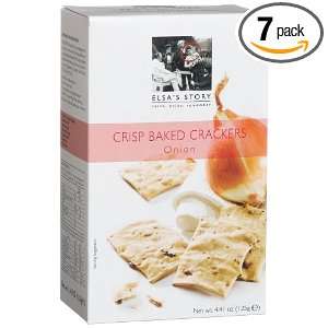 Elsas Story Crisp Baked Crackers, Onion, 4.41 Ounce Boxes (Pack of 7)