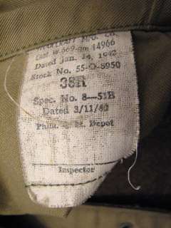 VINTAGE WWII ARMY MILITARY ISSUE WINTER WOOL OVERCOAT GREEN FULL 