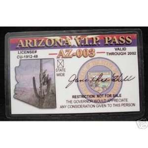  Arizona VIP Pass   Collector Card 