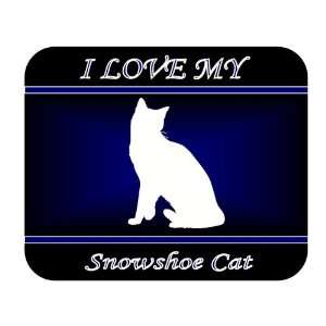  I Love My Snowshoe Cat Mouse Pad   Blue Design 
