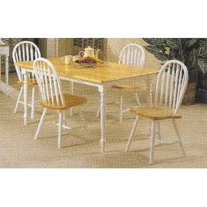   and white finish country style wood dining set: Furniture & Decor