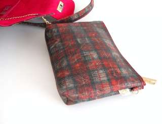 SECRET PON PON borsa bag scacco scozzese rossa handbag  