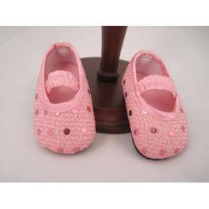  Light Pink Sequin Shoes for 18 Inch Dolls Including the 