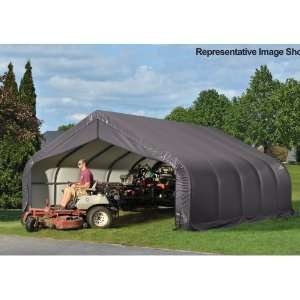   18 x 40 x 12 Peak Style Shelter, Grey Cover Patio, Lawn & Garden
