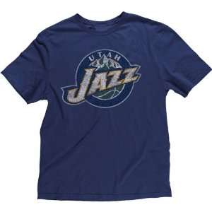  Utah Jazz Cornbread Primary Logo T Shirt (Navy) Sports 