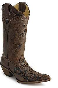 Corral Womens Genuine Lizard Western Boots Black/Chocolate C2118 All 