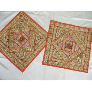   Beaded Sari Decor India Throw Pillows Cushion Covers: Home & Kitchen