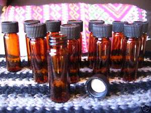   AMBER GLASS VIALS Bottles screw cap top essential oil,lab NICE  
