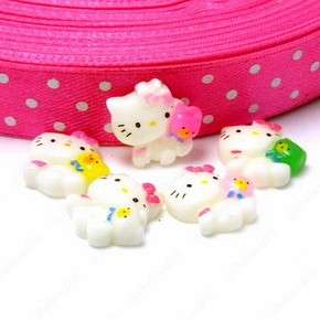 B1846 (40 pcs) Mixed Cute Mini Hello Kitty Bear 10MM Resin Flatback 