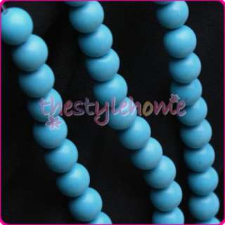 8mm Blue Turquoise Gemstone Round Loose Beads 15.5 Inch  