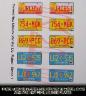   CURRENT ISSUE model car LICENSE PLATES for 1/25 scale MODEL CARS