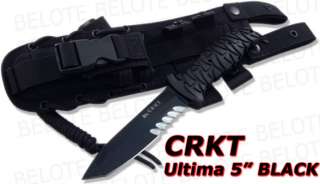 CRKT Ultima 5 BLACK VEFF Serrated w/ Sheath 2125KV NEW  
