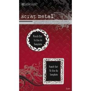  Scrapmetal Embellishments: Medium Silver Circle/Rectangle 