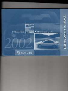 2002 Saturn S Series Owners Handbook + Maintenance Schedule Warranty 