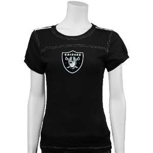  Oakland Raiders Ladies Black Studded Gal T shirt: Sports 