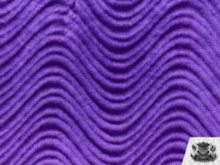 Velvet/Flocking Swirl PURPLE Wave Upholstery Fabric BTY  