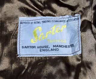 Vintage Sartor English Gabardine Wool Mens Gray Coat M  