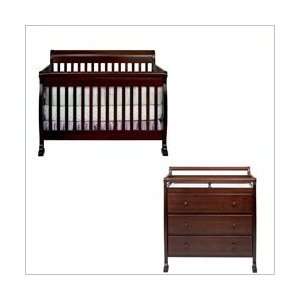 DaVinci Kalani 4 in 1 Convertible Wood Baby Crib Set w/ Toddler Rail 