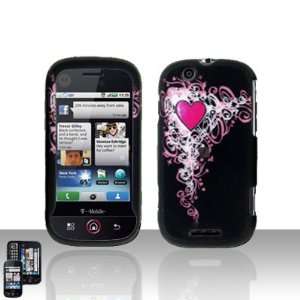  New Pink Vine Gothic Heart Motorola Cliq MB200 Snap on 