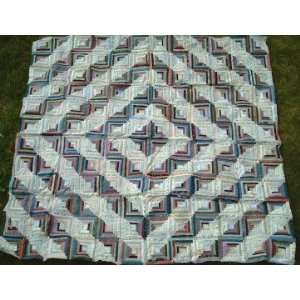   Size Log Cabin Quilt Top Made in Vermont Small Logs 
