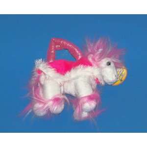  Pink and White Plush Pony Purse Toys & Games