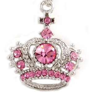  Pink Princess Crown Tiara Cell Phone Charm Strap c259 