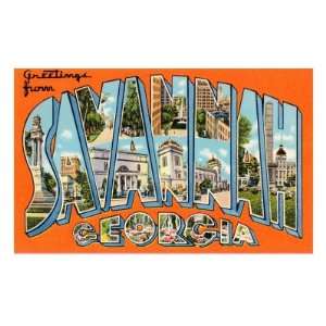  Greetings from Savannah, Georgia Travel Premium Poster 