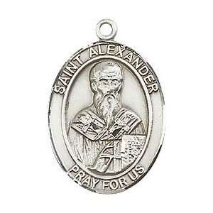  St. Alexander Sauli Large Sterling Silver Medal: Jewelry