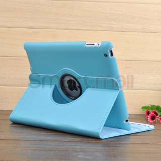 coloir iPad 3 2 360 Rotating Magnetic Leather Case Smart Cover Stand 