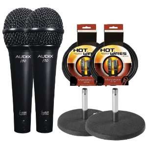  Audix F50 Vocal Microphone Dual Kit with 2 Desktop Stands 